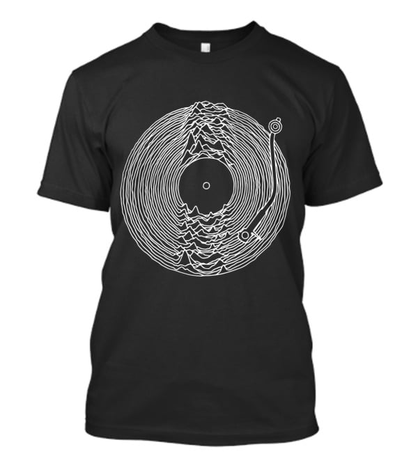 Unknown Pleasures Vinyl Record Style T-Shirt