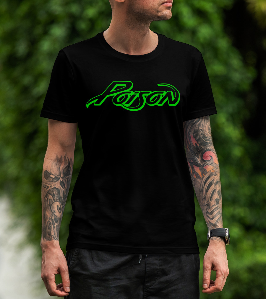 Poison Band Logo Neon Green T-Shirt