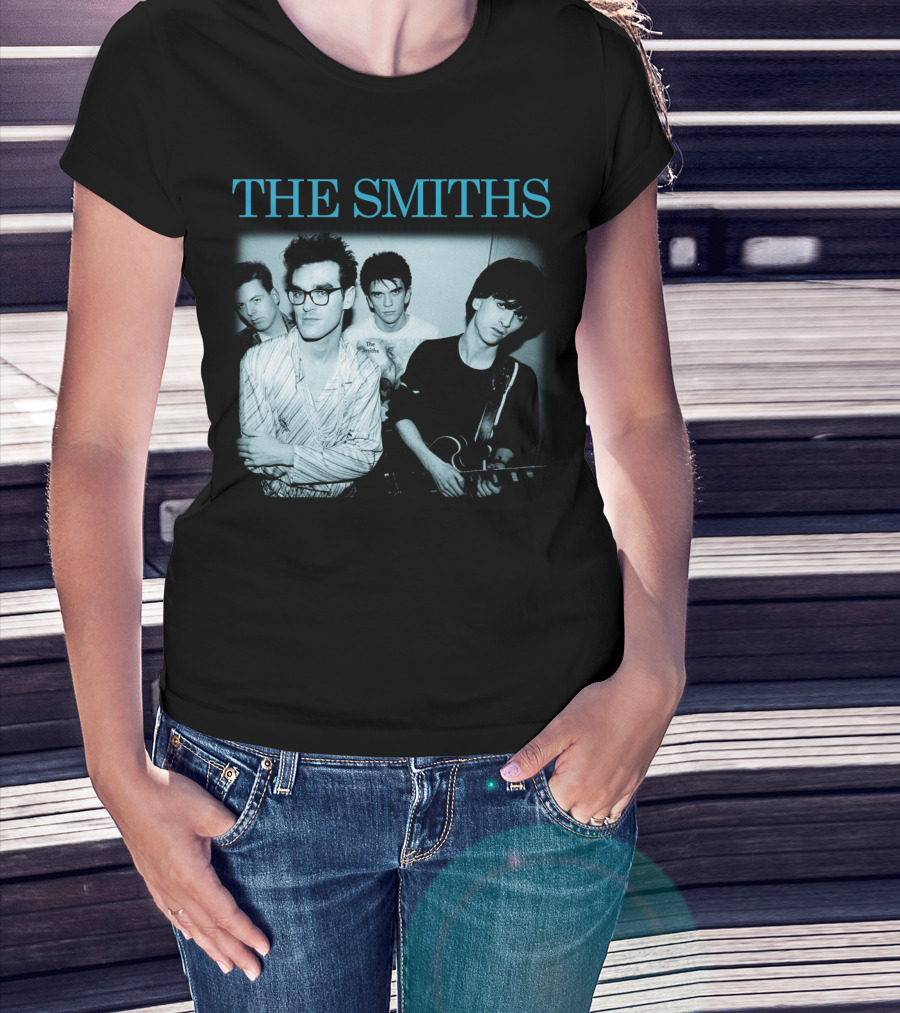 The Smiths Band Photo Black And Blue T-Shirt