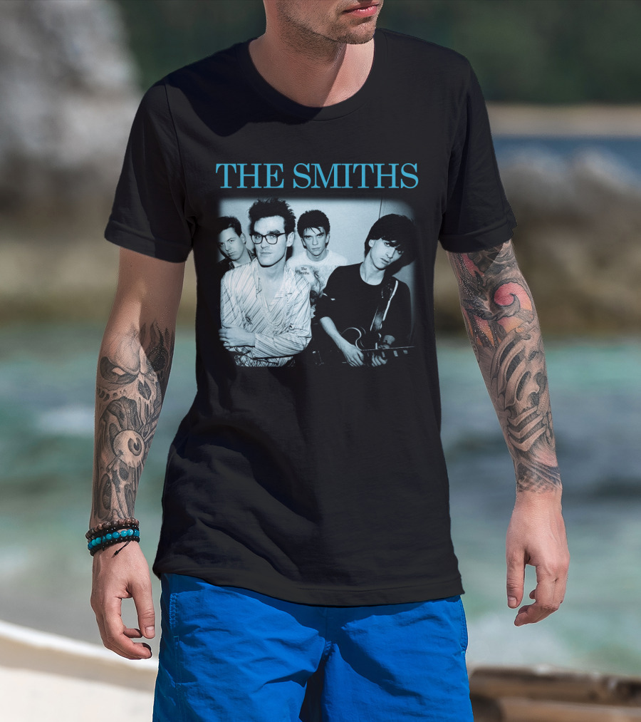 The Smiths Band Photo Black And Blue T-Shirt