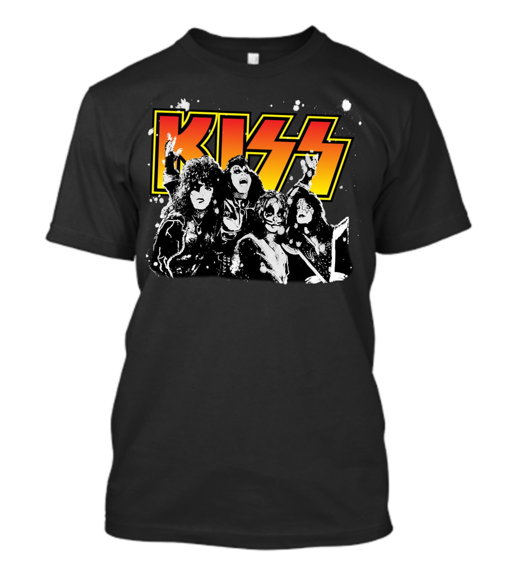 Kiss Band Black And White Group Photo T-Shirt