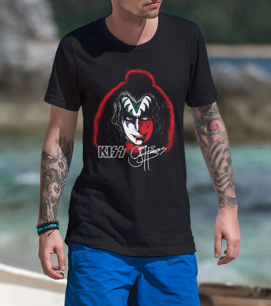Kiss Gene Simmons Face Paint Signature Art T-Shirt
