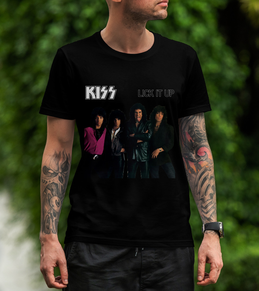 Kiss Lick It Up Album Cover Vintage 80S Rock Band T-Shirt