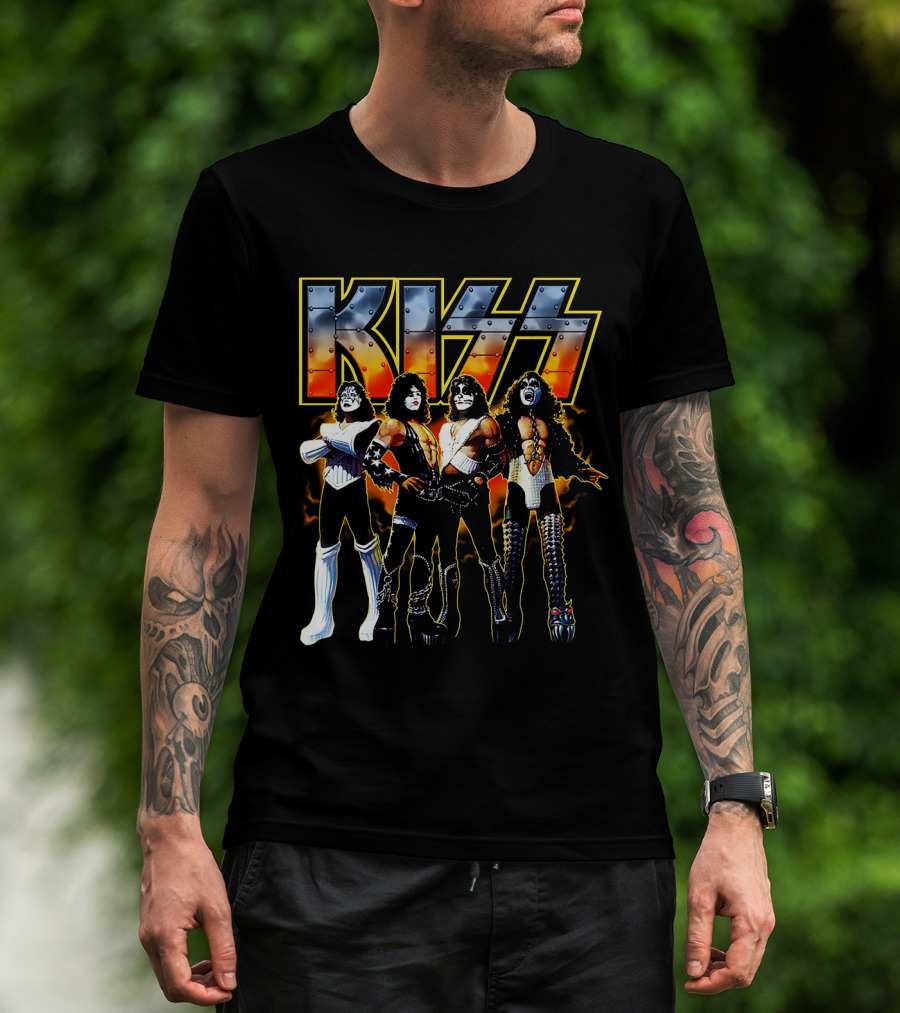 Kiss Band Members In Iconic Rock Style T-Shirt