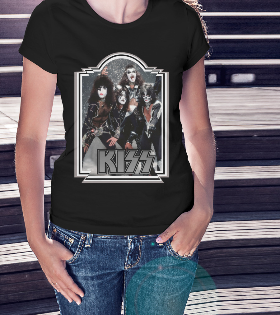 Kiss Band Iconic Makeup And Costumes 1970S Retro Style T-Shirt