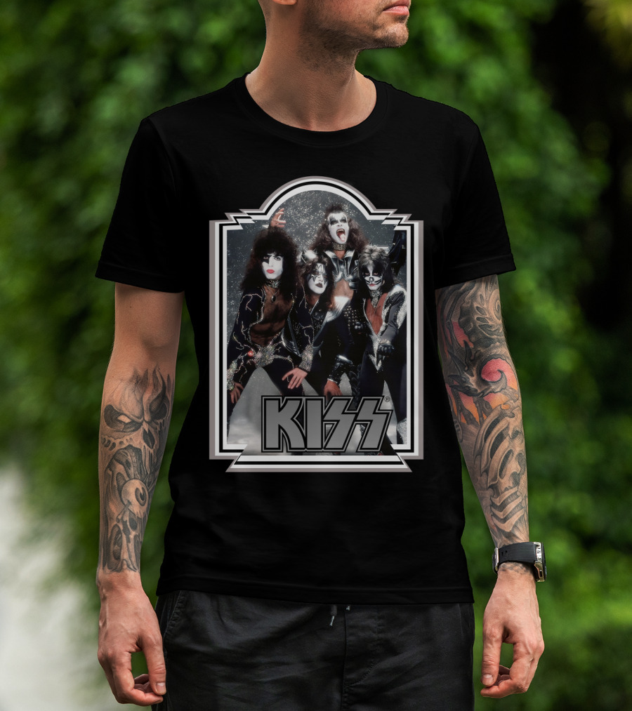 Kiss Band Iconic Makeup And Costumes 1970S Retro Style T-Shirt
