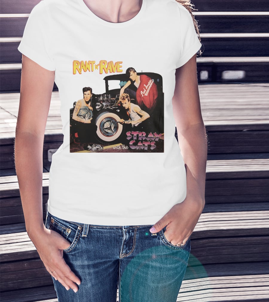 Rant N' Rave With The Stray Cats Rockabilly Band Vintage Style T-Shirt