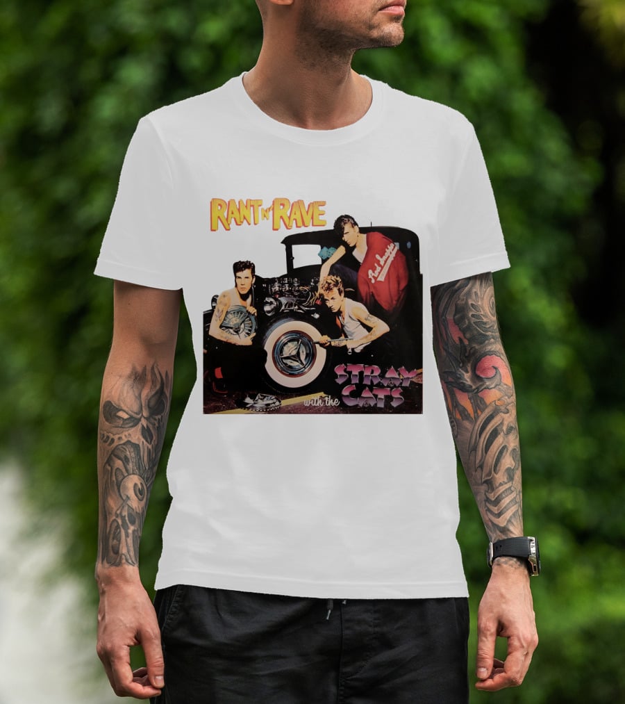 Rant N' Rave With The Stray Cats Rockabilly Band Vintage Style T-Shirt