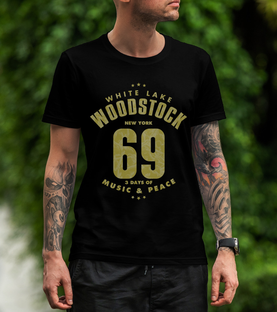 White Lake Woodstock New York 69 3 Days Of Music & Peace T-Shirt