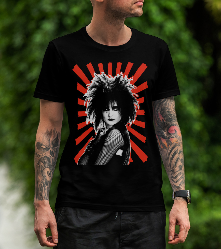 Punk Rock Icon With Red Sunburst T-Shirt