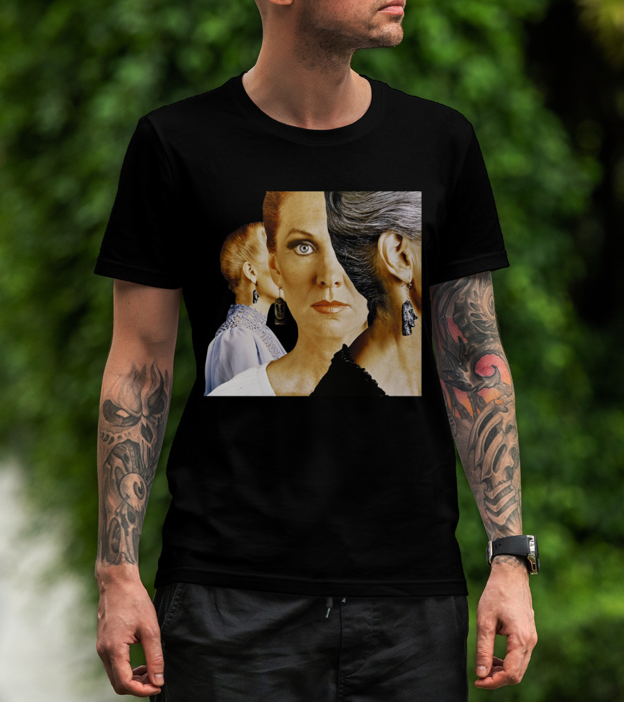 Surreal Split Face Portrait Fashion T-Shirt