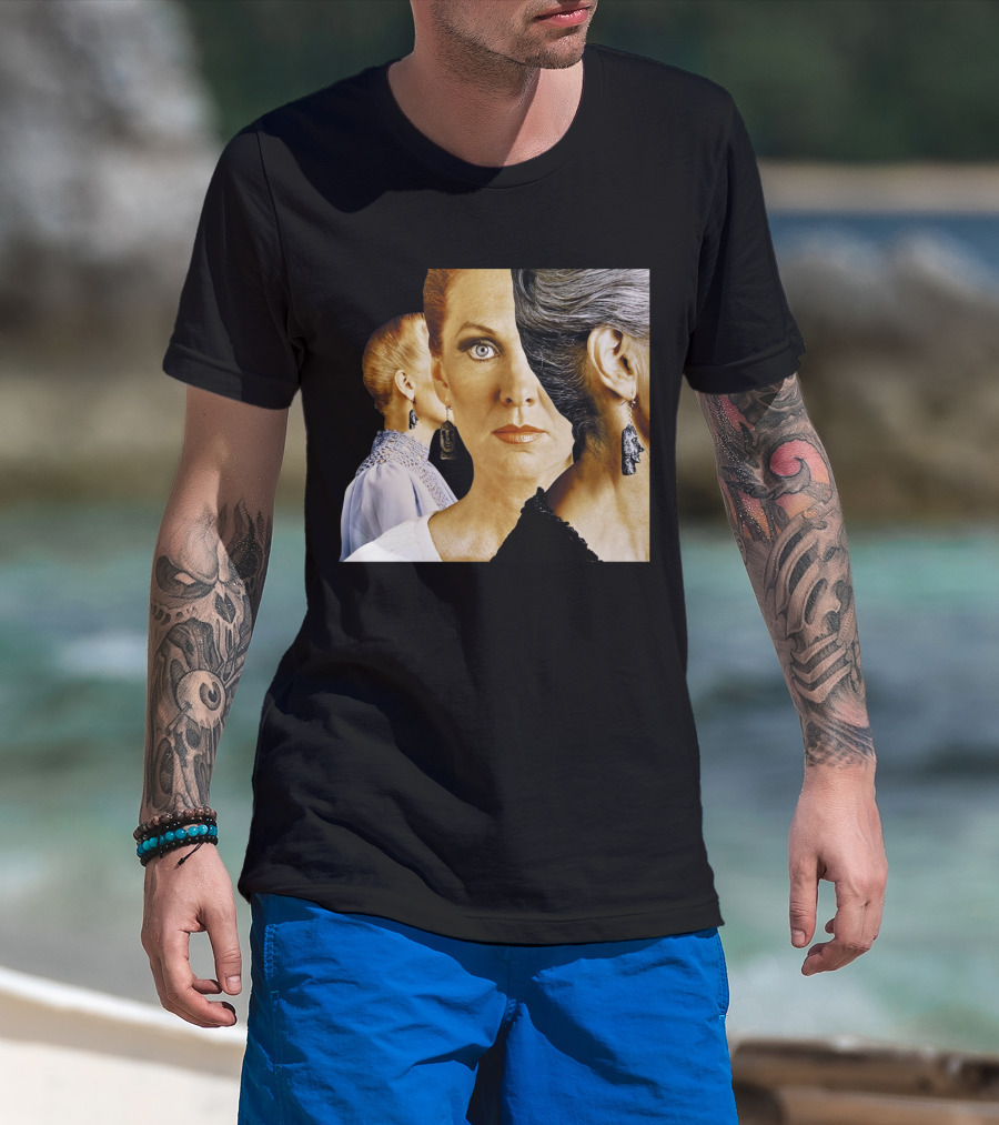Surreal Split Face Portrait Fashion T-Shirt