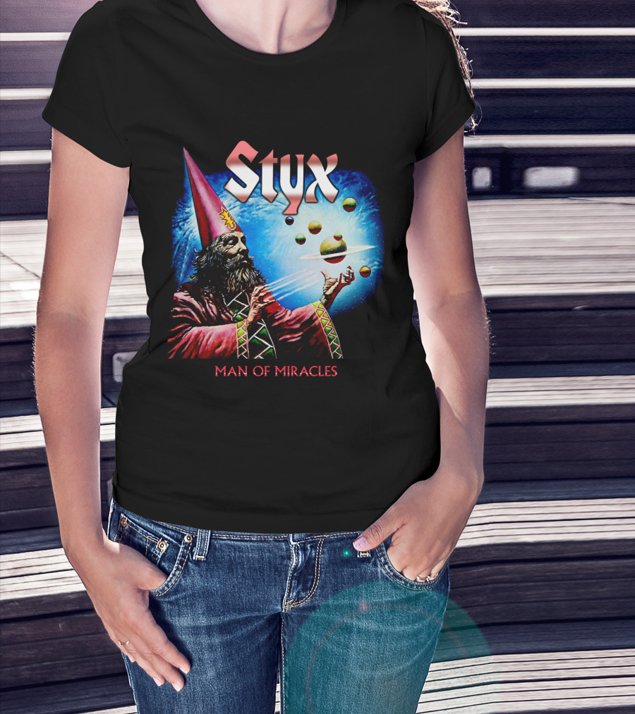 Styx Man Of Miracles Wizard Planets Retro T-Shirt