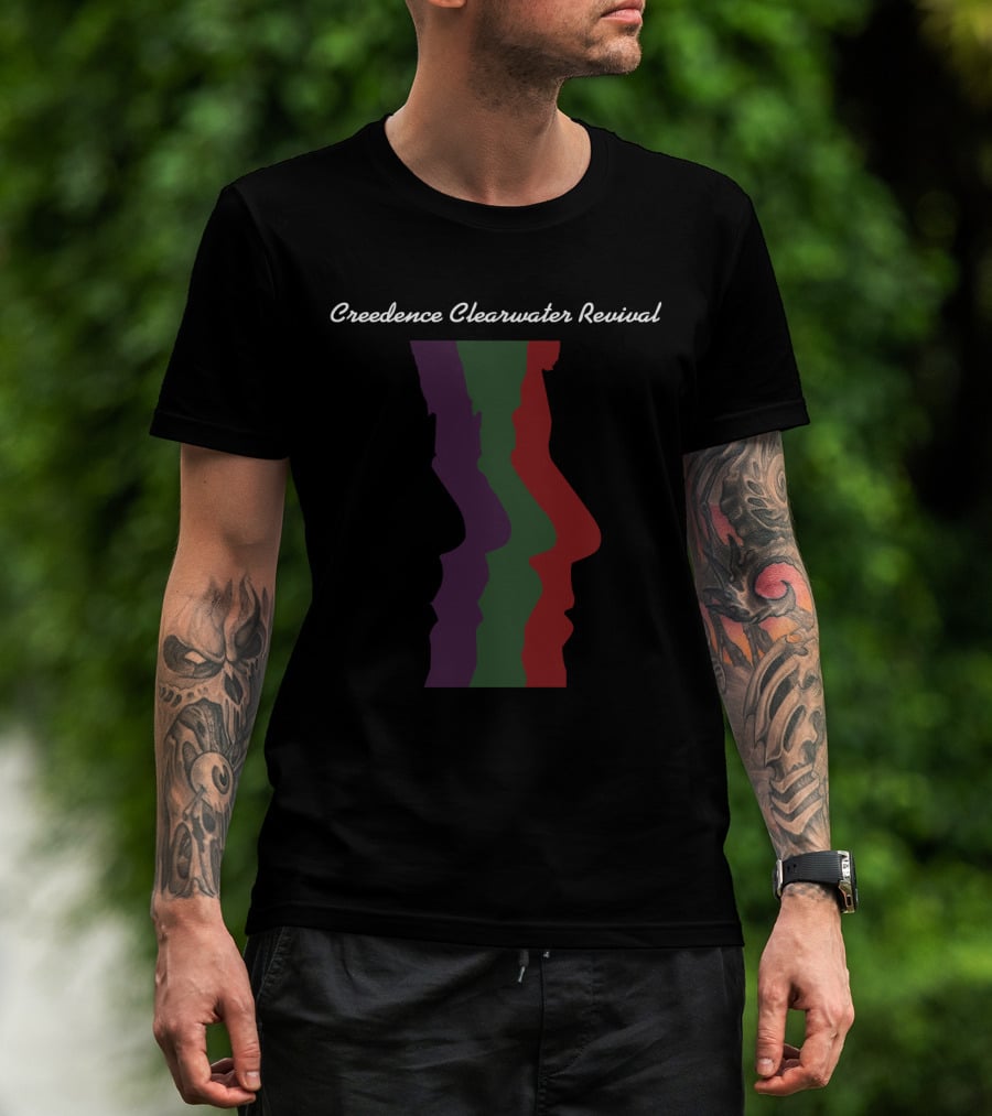 Creedence Clearwater Revival Colorful Profiles Silhouette T-Shirt
