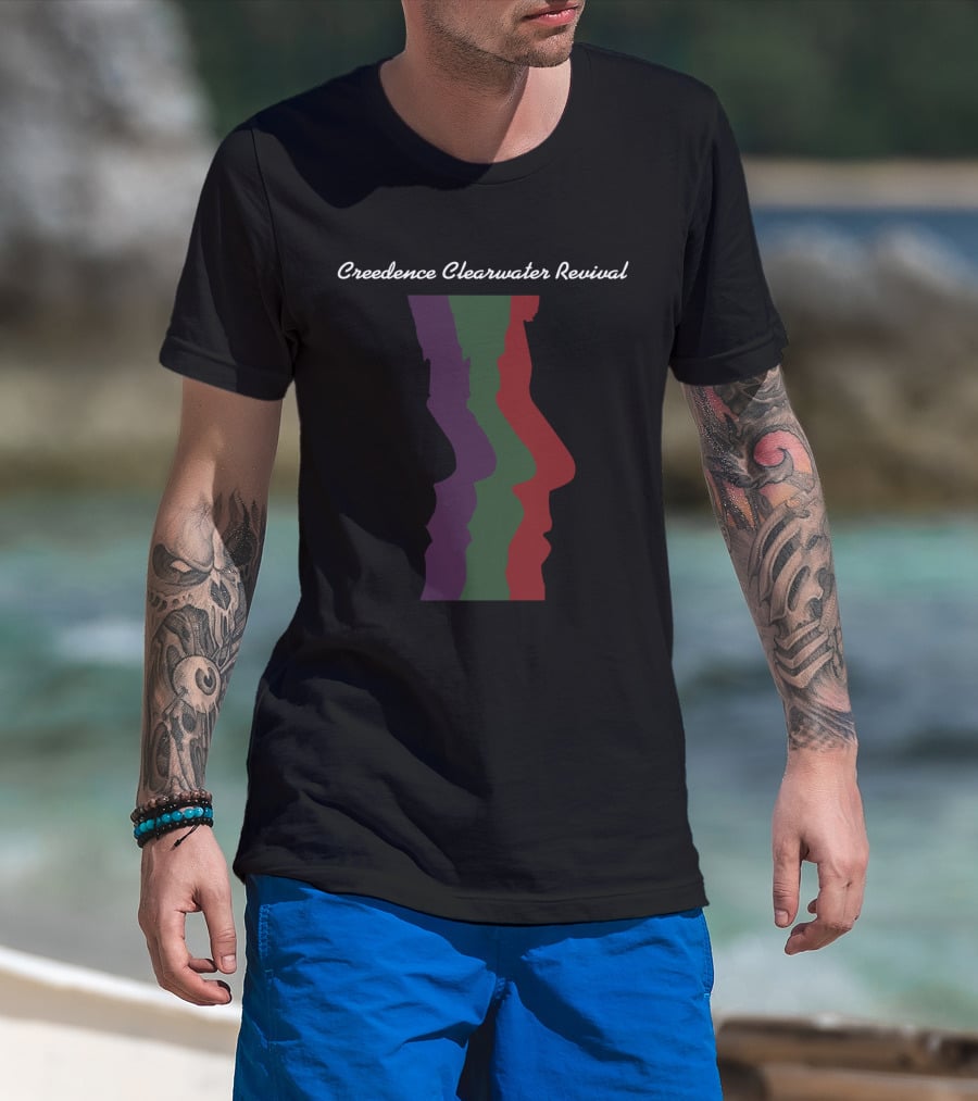 Creedence Clearwater Revival Colorful Profiles Silhouette T-Shirt