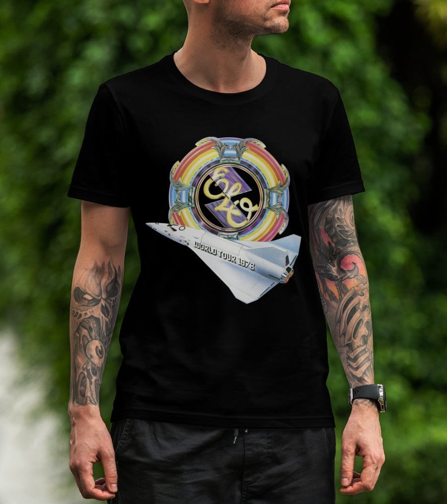 Electric Light Orchestra World Tour 1978 Logo With Spacecraft T-Shirt