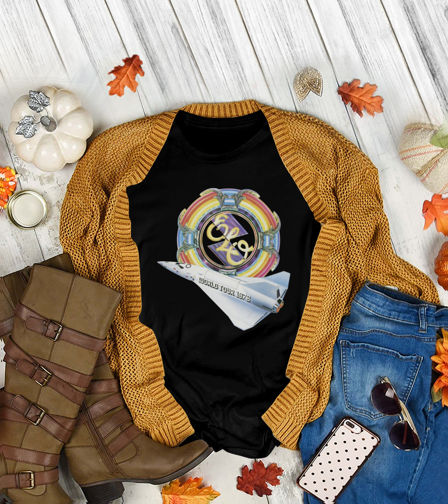 Electric Light Orchestra World Tour 1978 Logo With Spacecraft T-Shirt