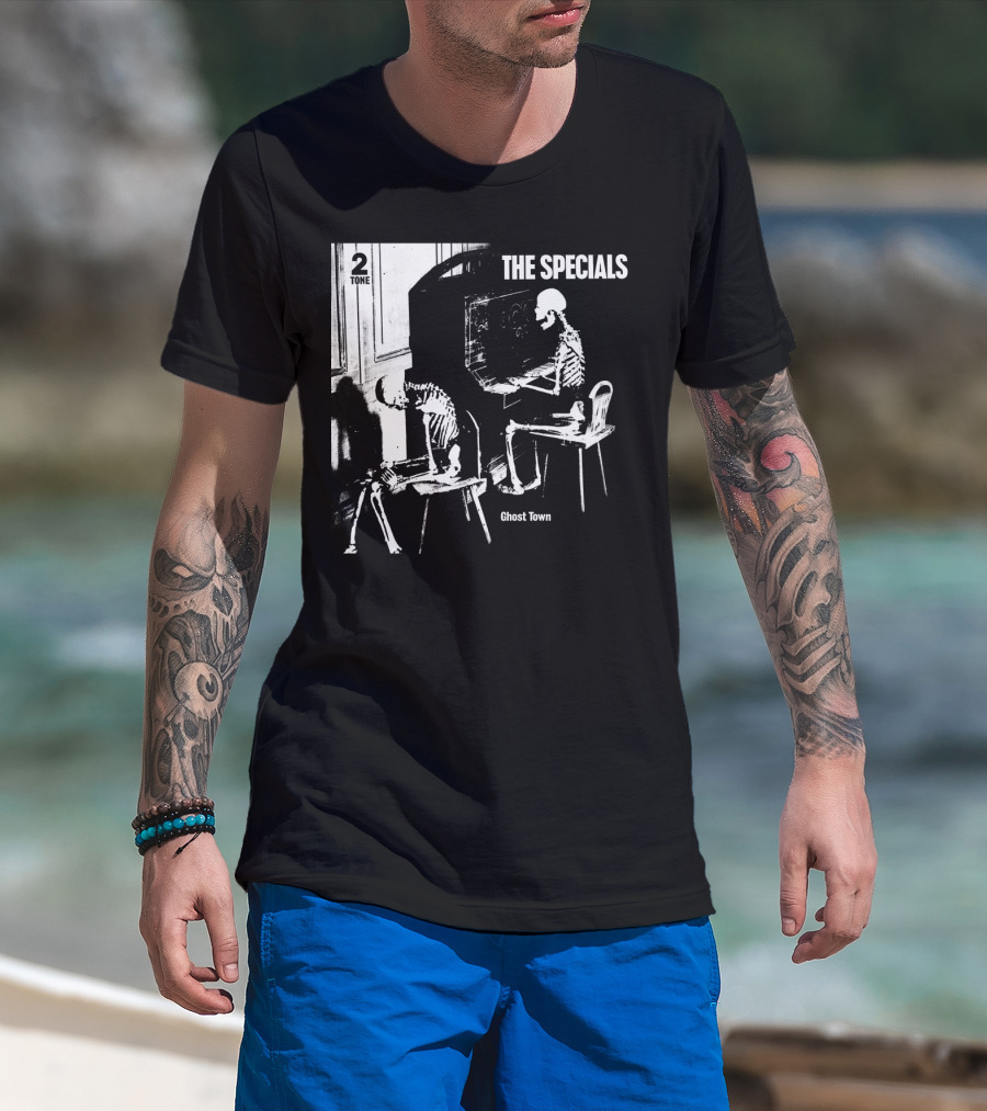 The Specials Ghost Town 2 Tone Skeletons T-Shirt