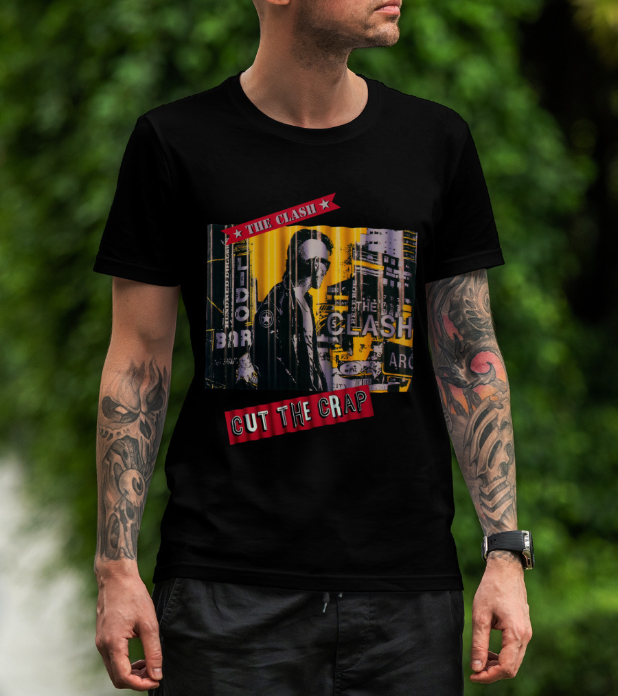 The Clash Cut The Crap Urban Collage Yellow And Black T-Shirt