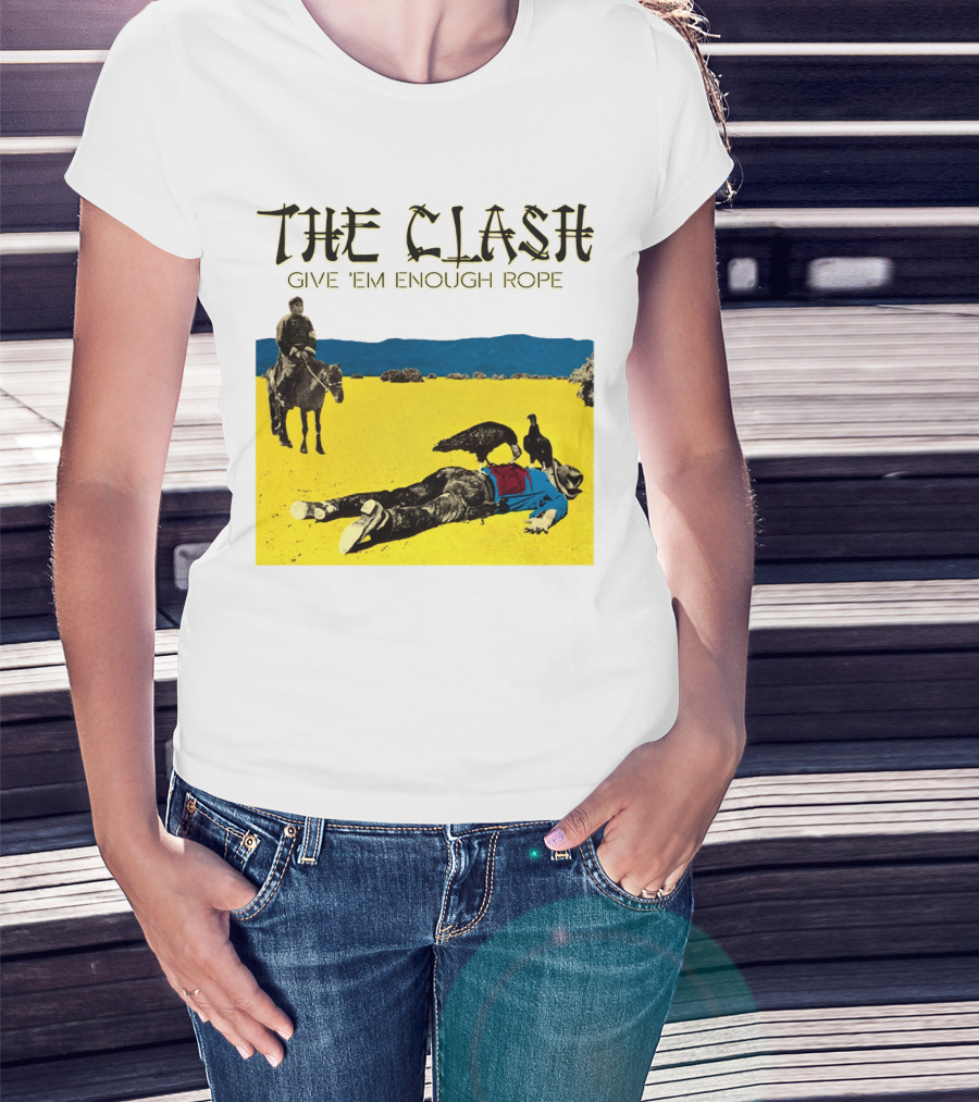 The Clash Give 'Em Enough Rope Album Cover Art With Desert Scene T-Shirt