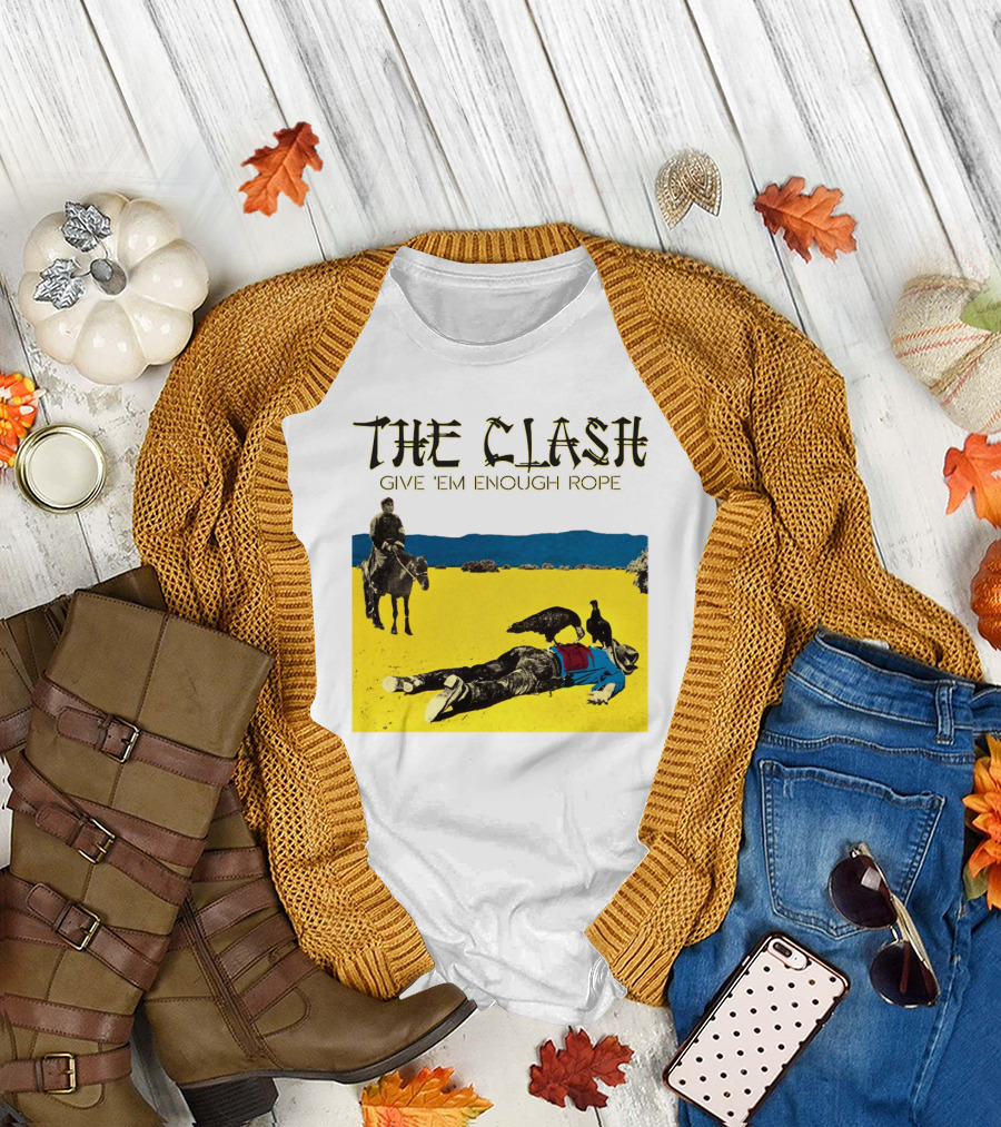 The Clash Give 'Em Enough Rope Album Cover Art With Desert Scene T-Shirt