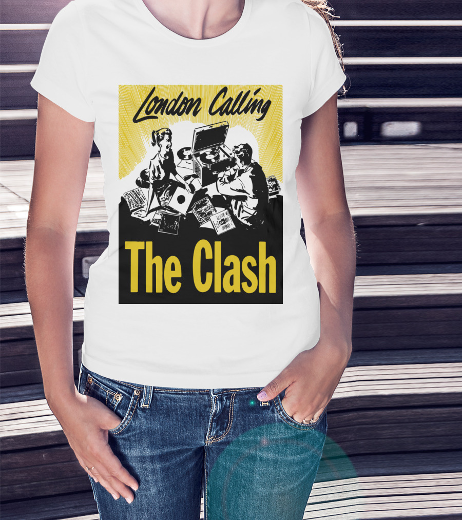 London Calling The Clash Record Player Scene T-Shirt