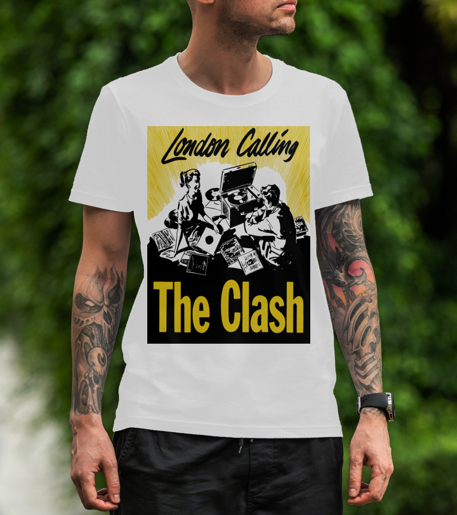 London Calling The Clash Record Player Scene T-Shirt