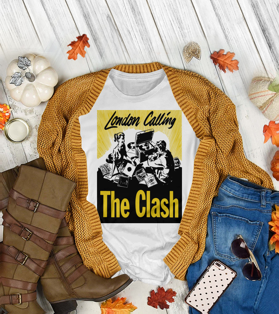 London Calling The Clash Record Player Scene T-Shirt