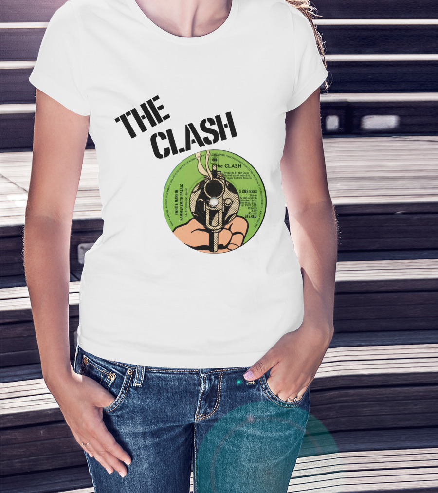 The Clash White Man In Hammersmith Palais Record Label T-Shirt