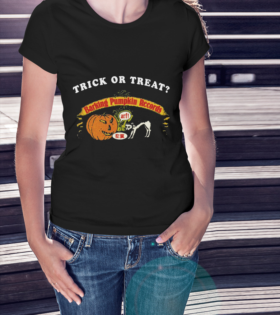 Trick Or Treat Barking Pumpkin Records Arf Cat Pumpkin T-Shirt