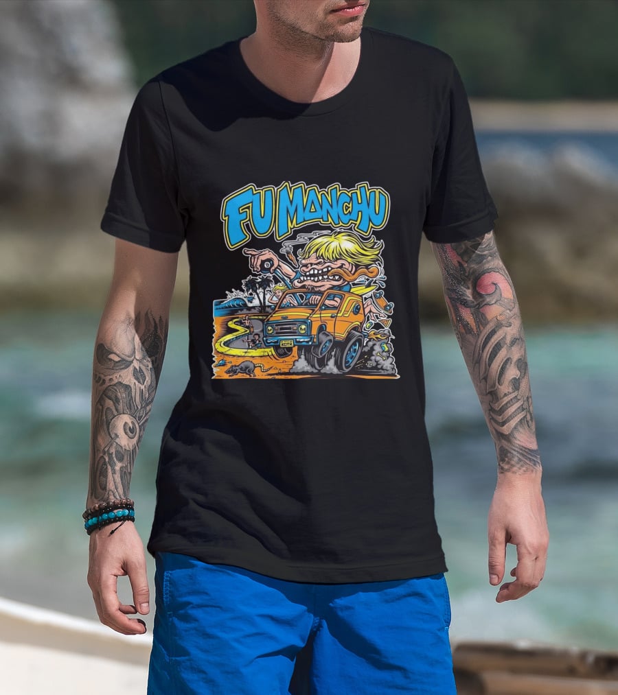 Fu Manchu Beach Surf Adventure Off-Road Monster Car T-Shirt