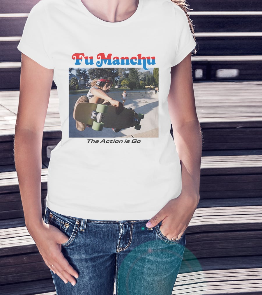 Fu Manchu The Action Is Go Skateboarding Bowl Scene T-Shirt