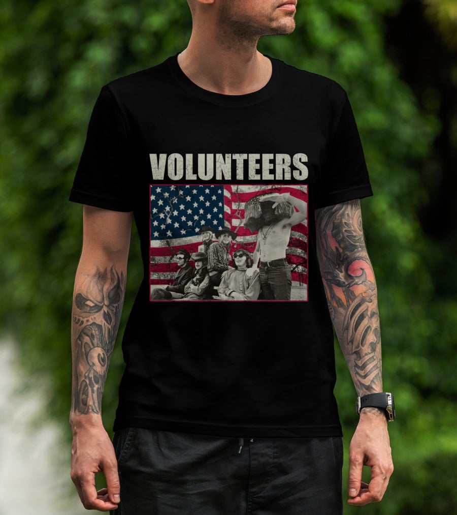Volunteers Jefferson Airplane American Flag Band Photo T-Shirt