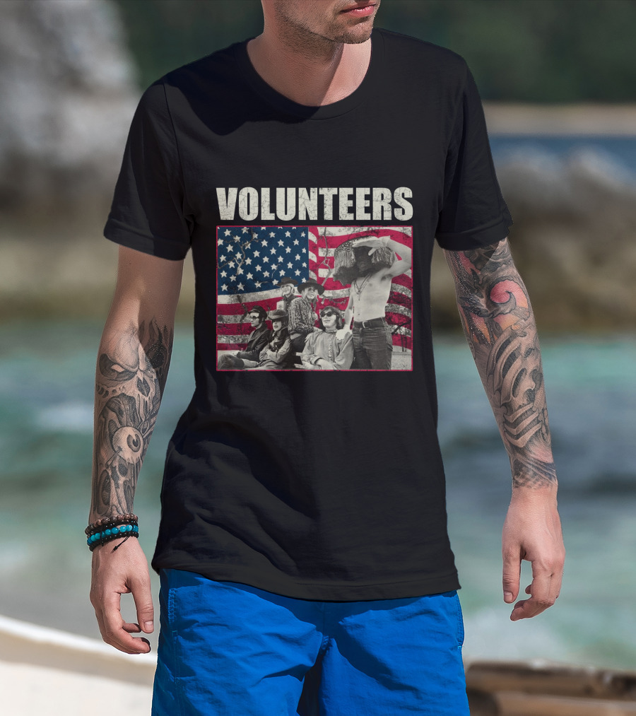 Volunteers Jefferson Airplane American Flag Band Photo T-Shirt