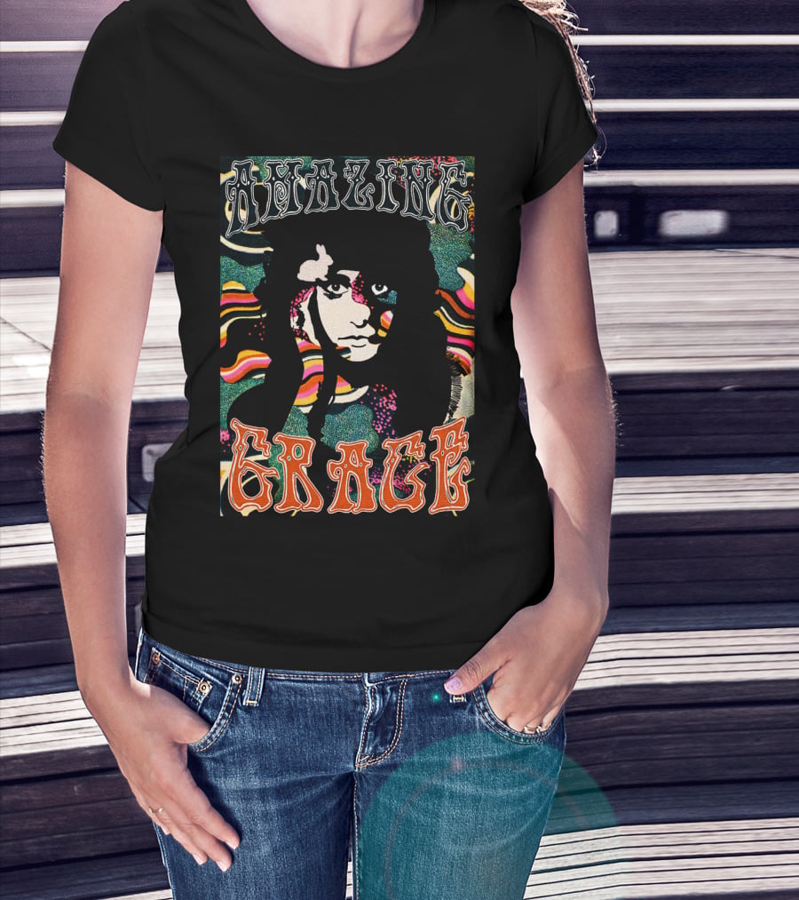 Amazing Grace Psychedelic Portrait 1960S Style T-Shirt