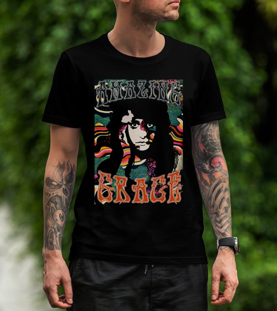 Amazing Grace Psychedelic Portrait 1960S Style T-Shirt