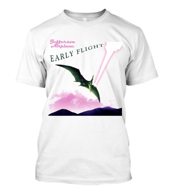 Jefferson Airplane Early Flight Pterosaur Pink Cloud T-Shirt