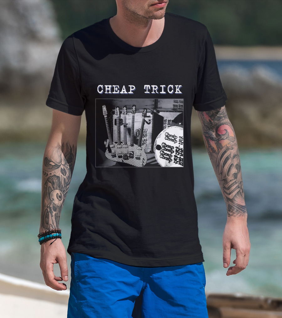 Cheap Trick Guitar And Drum Set T-Shirt
