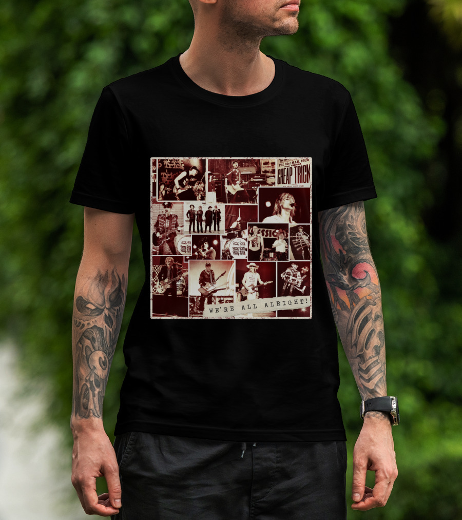 Cheap Trick We're All Alright! Collage Poster T-Shirt