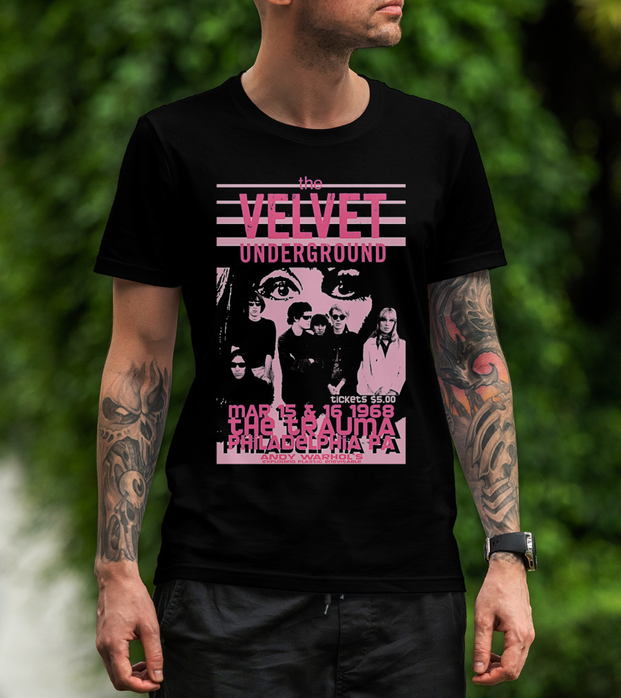 The Velvet Underground The Trauma Philadelphia Pa March 15 16 1968 Andy Warhol's Exploding Plastic Inevitable T-Shirt