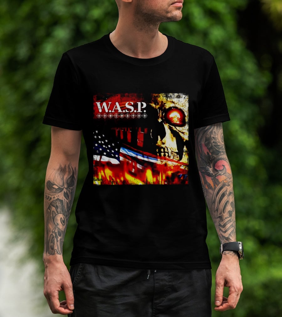 W.a.s.p. American Flag Skull T-Shirt
