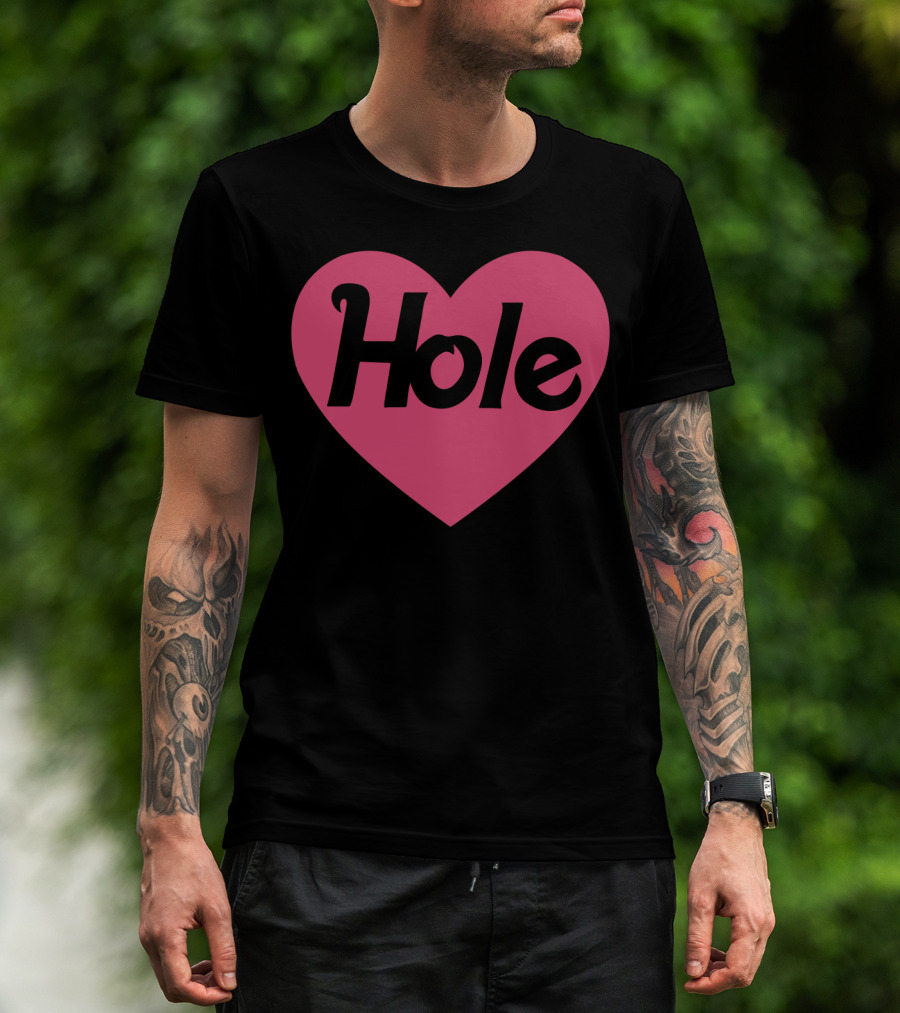 Hole Heart Logo Pink T-Shirt