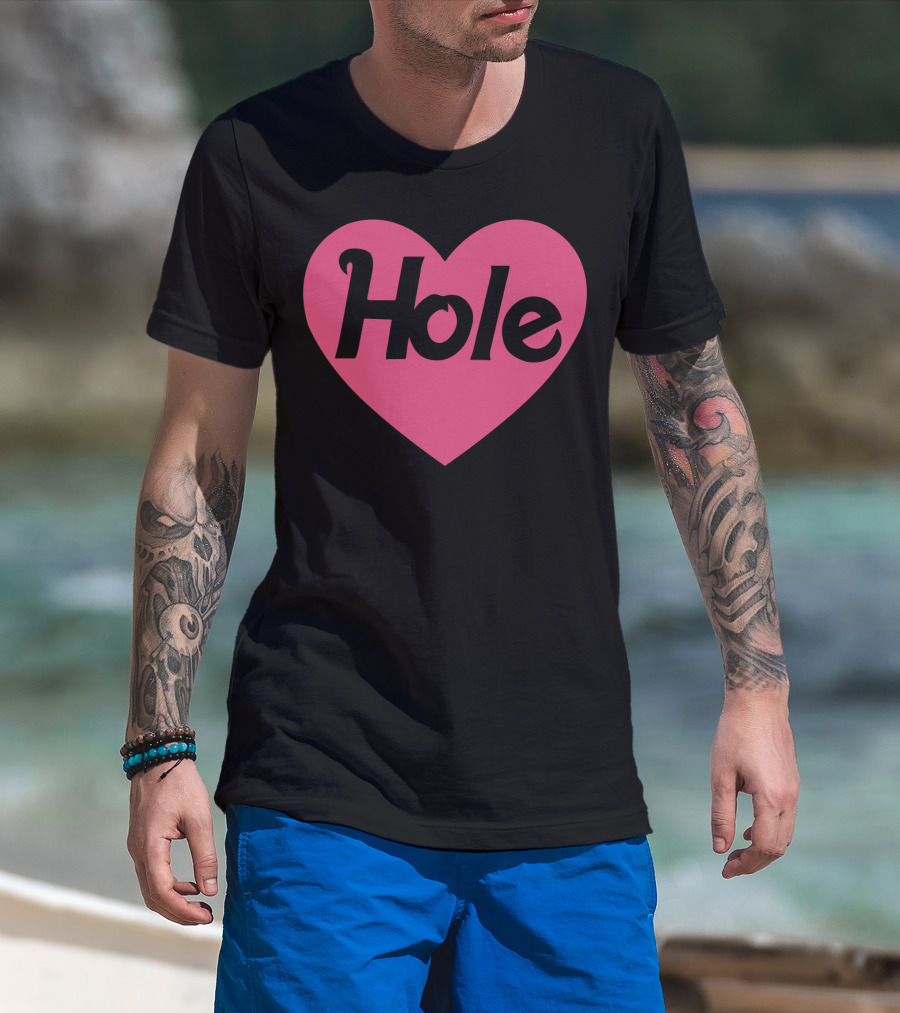 Hole Heart Logo Pink T-Shirt