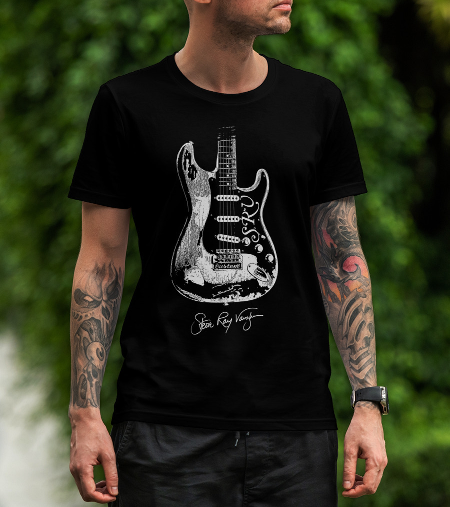 Stevie Ray Vaughan Srv Electric Guitar Custom Sketch T-Shirt
