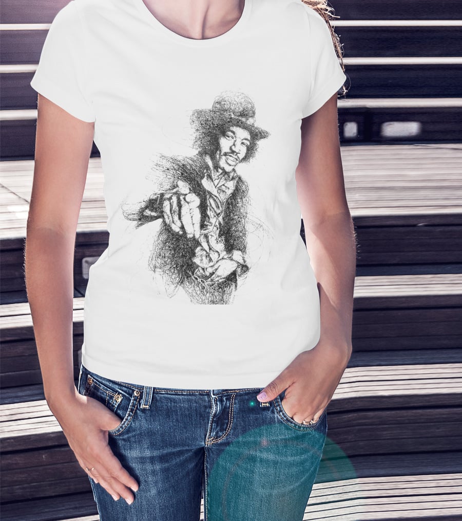Vintage Rock Legend Sketch T-Shirt