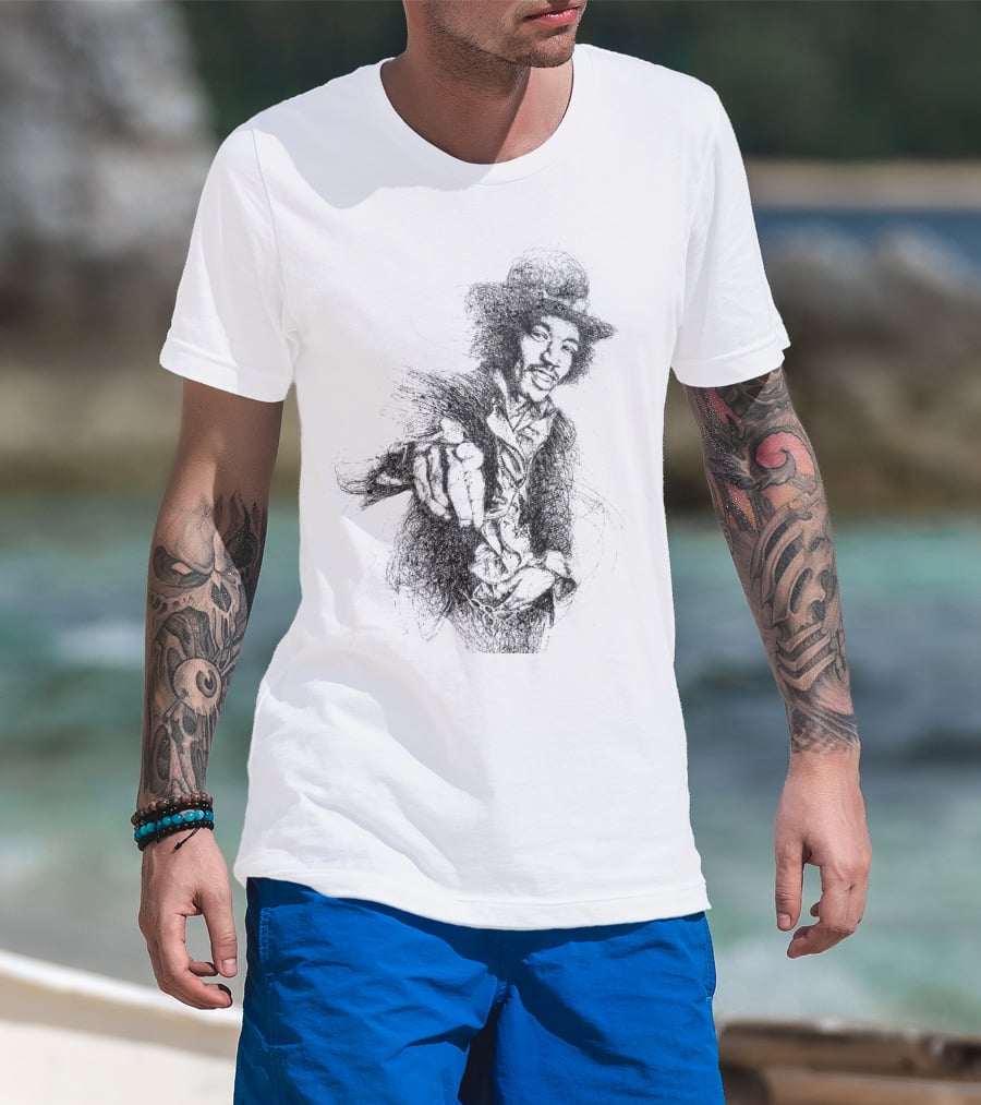 Vintage Rock Legend Sketch T-Shirt