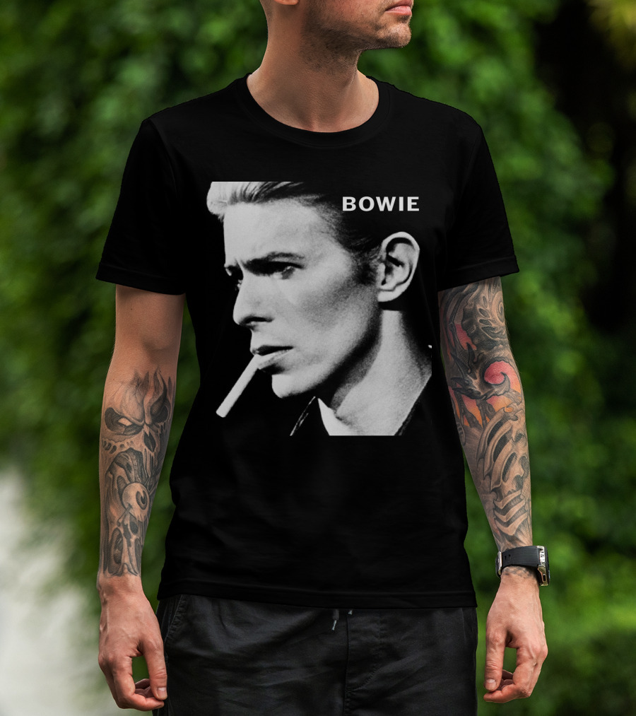 Bowie Smoking Black And White T-Shirt