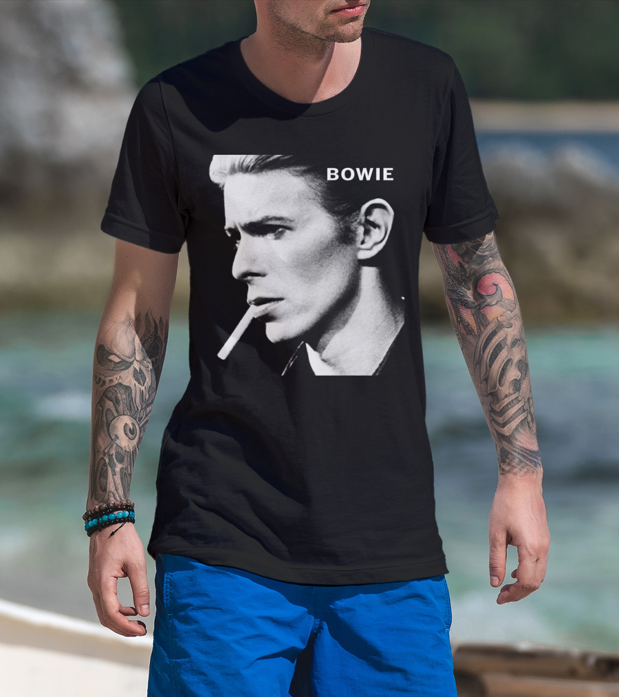 Bowie Smoking Black And White T-Shirt