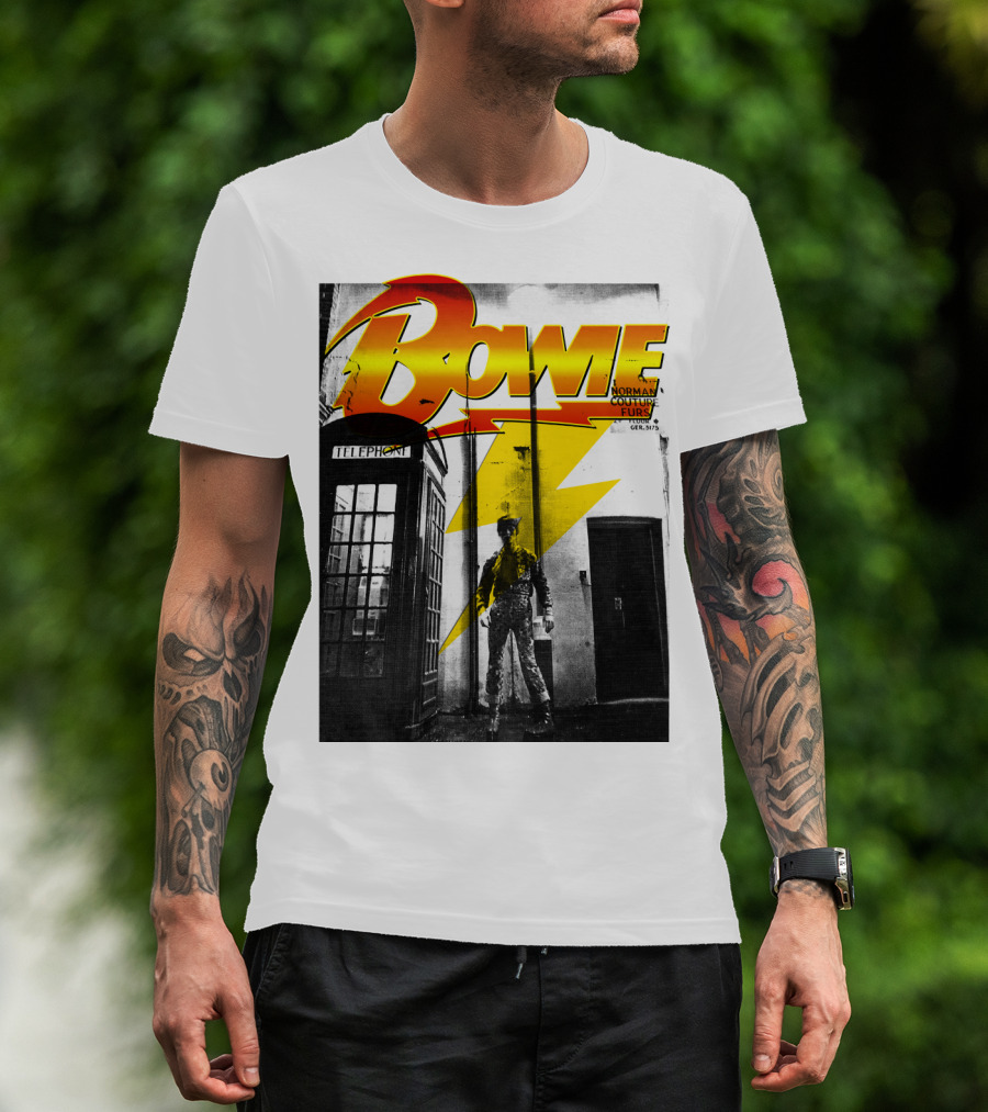Bowie Norman Couture Furs Telephone Box Lightning Bolt T-Shirt