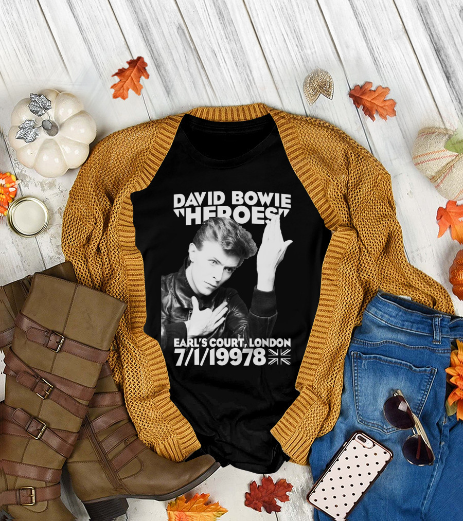 David Bowie Heroes Earl's Court London 7/1/1997 Uk Flag T-Shirt